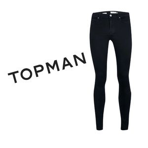 Topman - Mens Super Spray On Skinny Fit Stretch Jeans - Black, 30/30